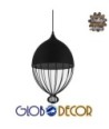 GLOBOSTAR® CANARIO 01107 Vintage Κρεμαστό Φωτιστικό Οροφής με Ντουί 1 x E27 AC 220-240V IP20 - Μαύρο - Μ28 x Π28 x Υ47cm